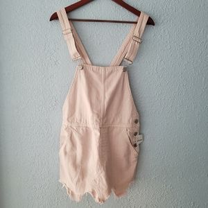 FP pink Jean mini skirt overalls